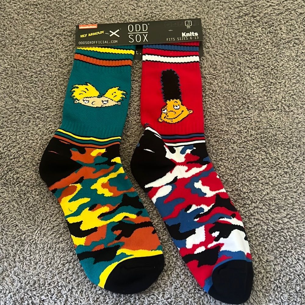 Hey Arnold camo crew socks NWT